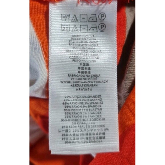 MICHAEL KORES Women Maxi Dress Size M Mandarin Orange White Stretchy 83P - Picture 5 of 6